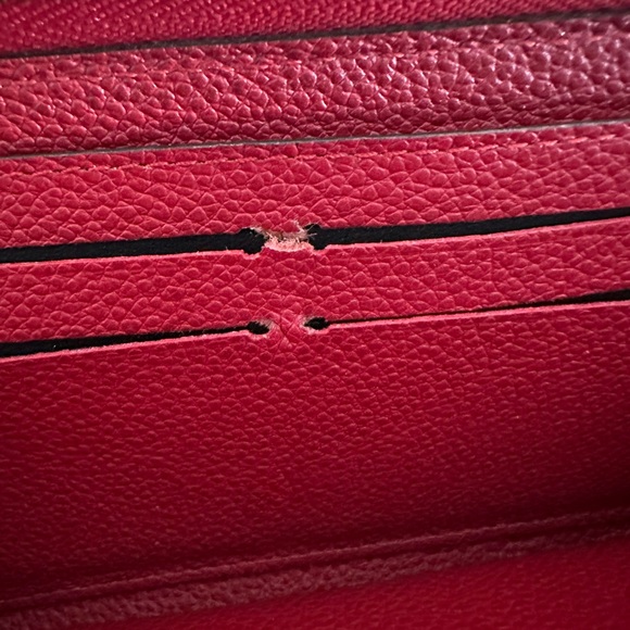 Authentic Louis Vuitton Empreinte Portefeuille Clemence Red Leather Wallet - Picture 11 of 15